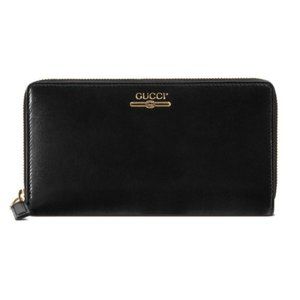 Gucci Zip Around Leather Wallet with Metallic Logo